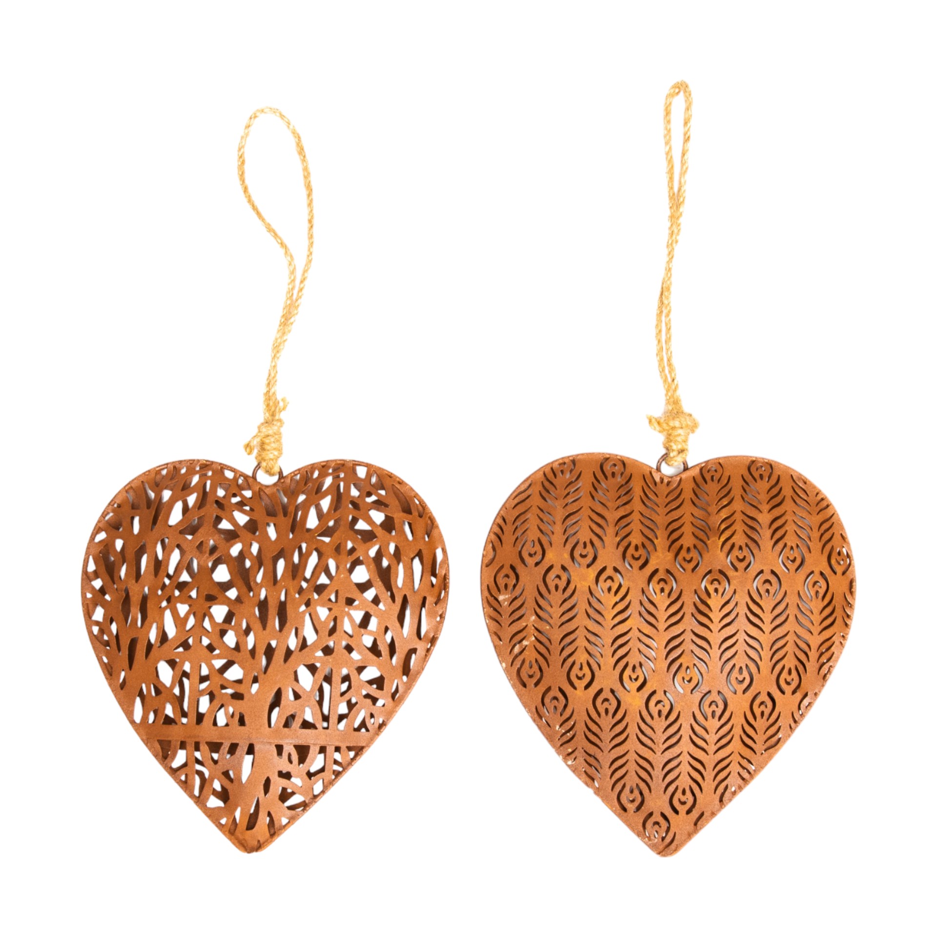 Darstellung von Metallherzen 3D 2-fach sort., gross 18x18/ 39 cm