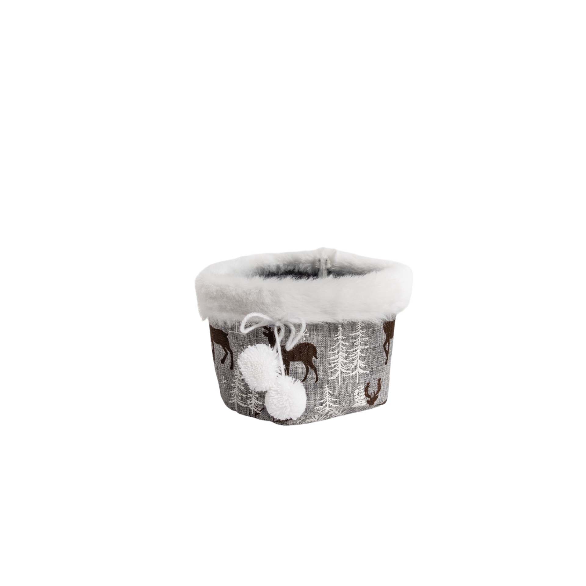 Darstellung von Tasche rund grau Snowball Hirsche ohne Henkel