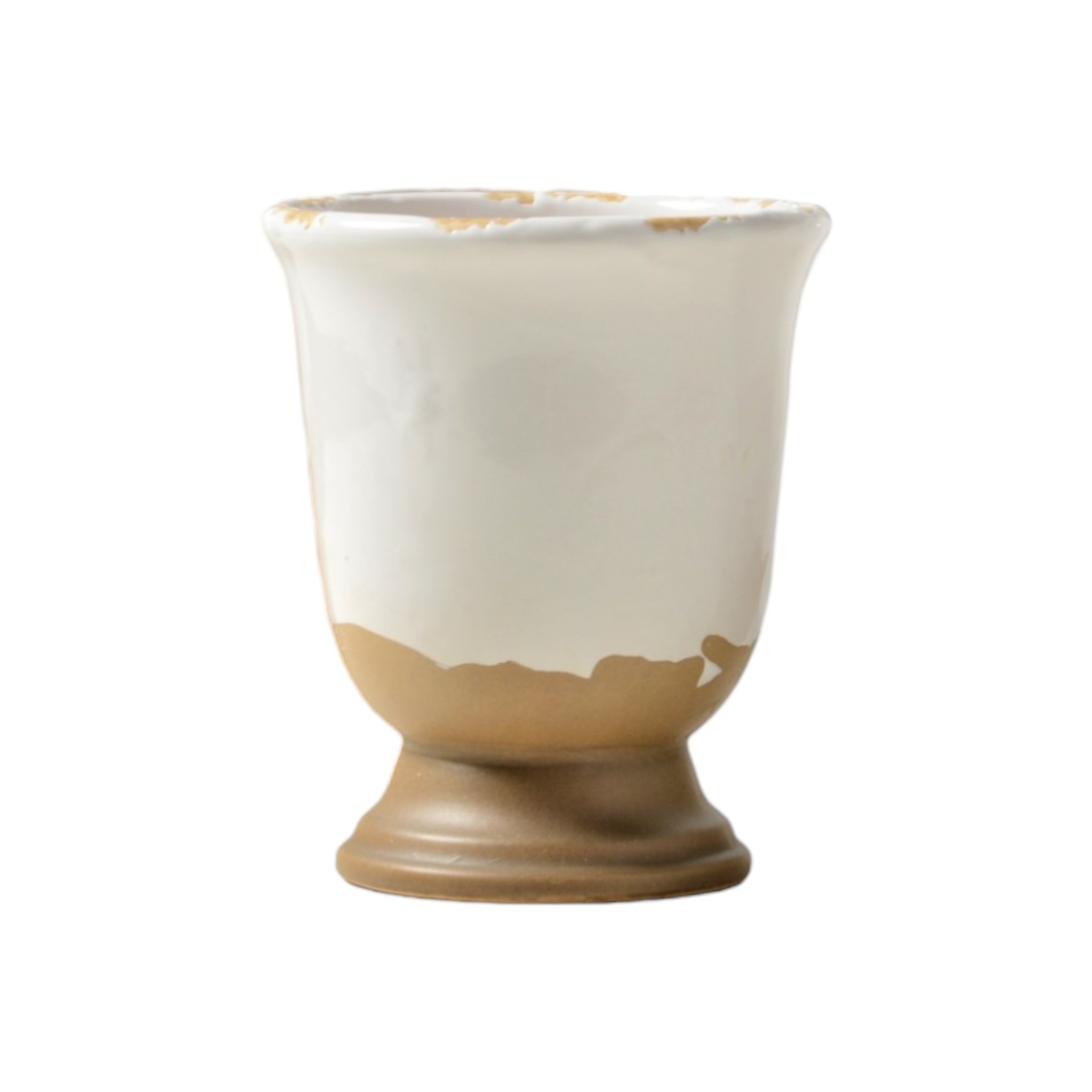 Darstellung von RP Vase weiss m. Rand braun kl.