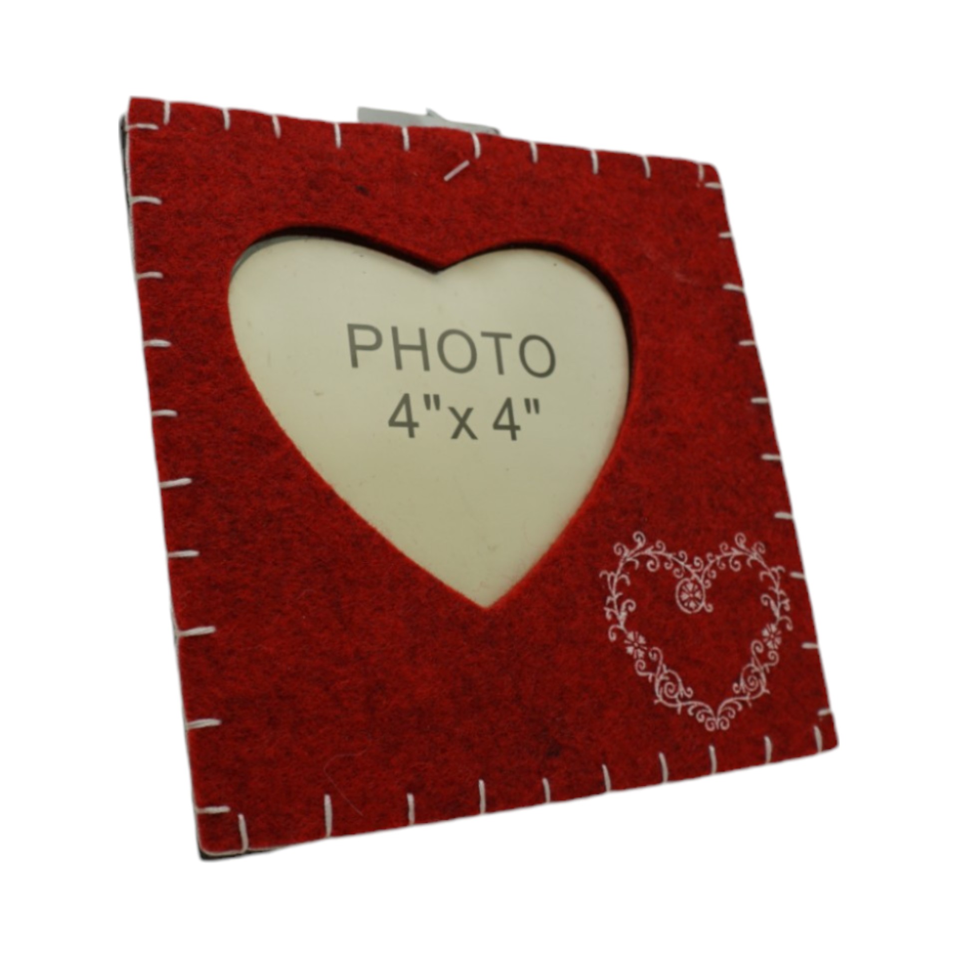 Darstellung von RP Bilderrahmen Filz ROT mit Herzmotiv