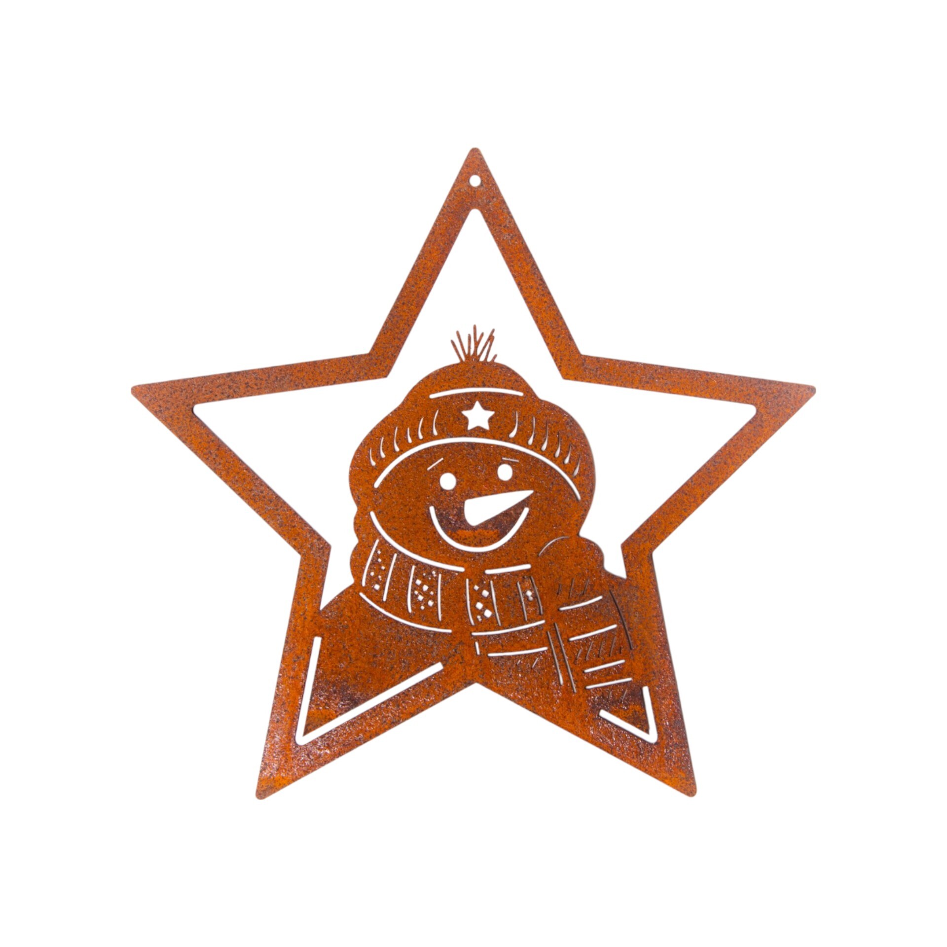 Darstellung von Blechstern mit Schneemann