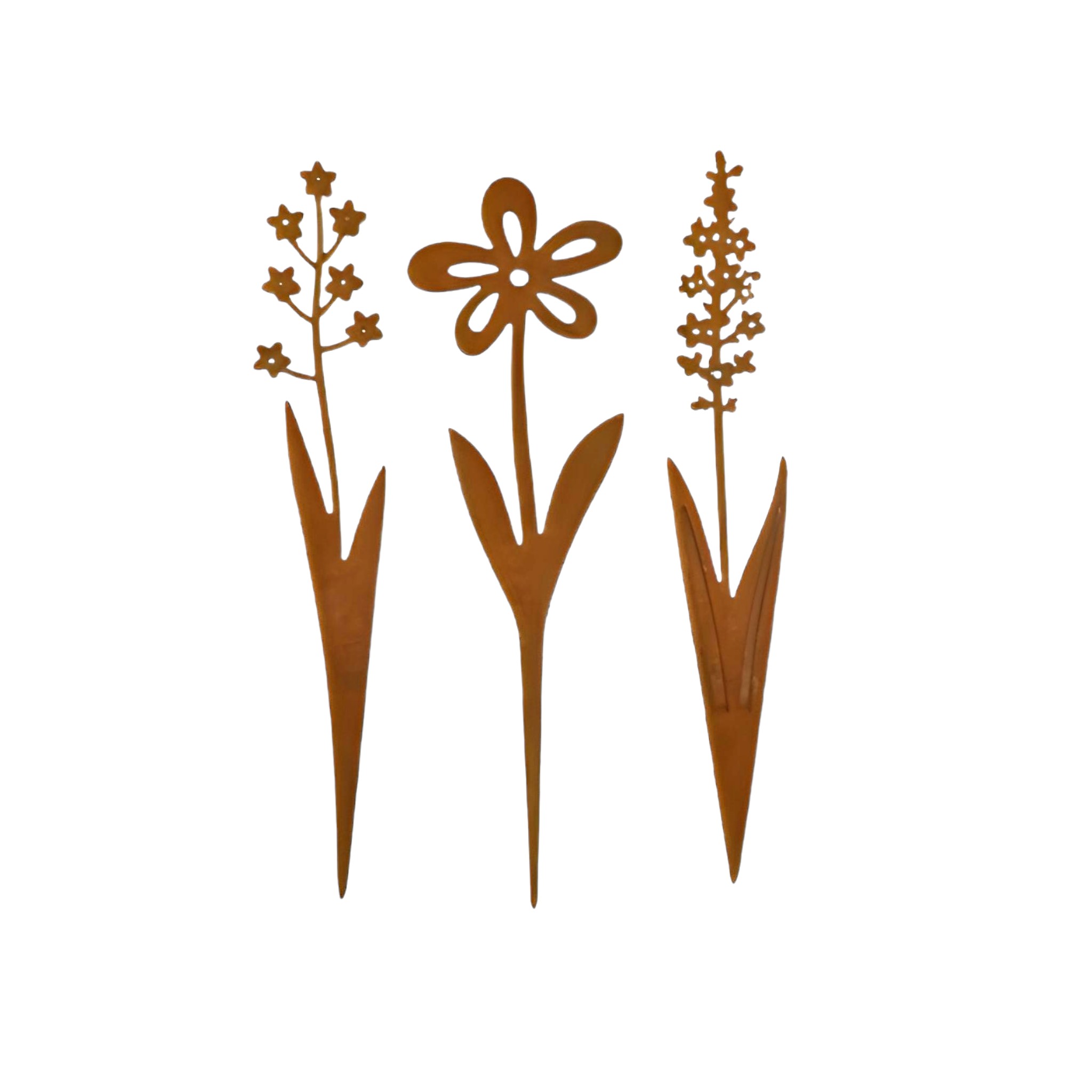 Darstellung von Blumen 3tlg. klein z. Stecken sortiert