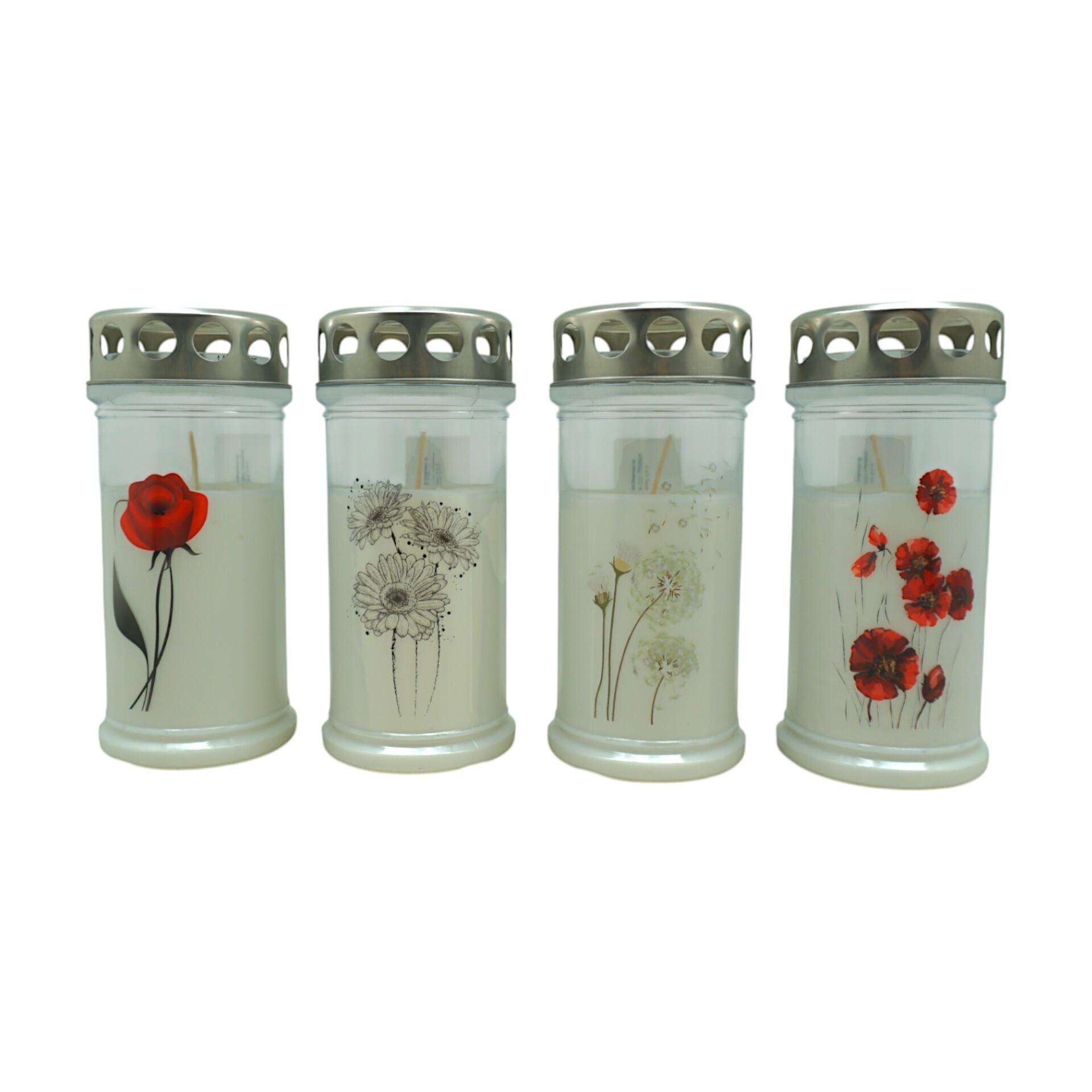 Darstellung von Grablicht 2,5 Tage silberner Deckel