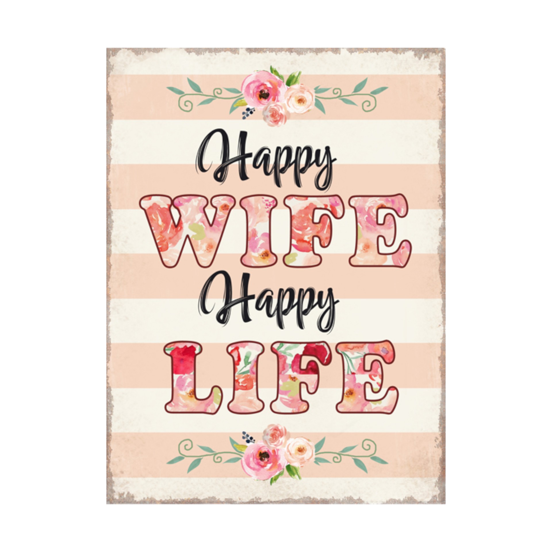 Darstellung von RP Schild „happy wife“ 26x35 cm