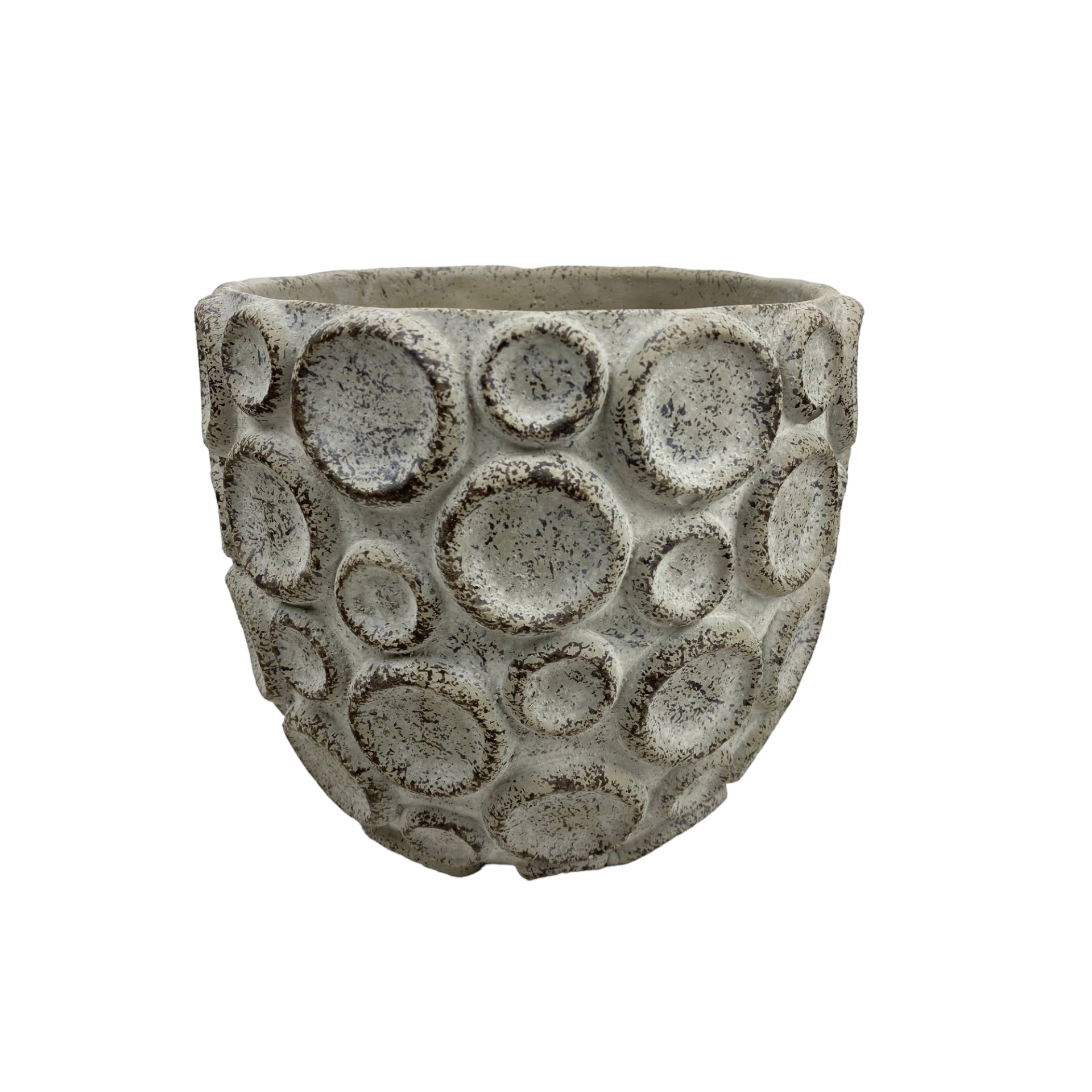 Darstellung von Topf m. Ringe riesig grau
