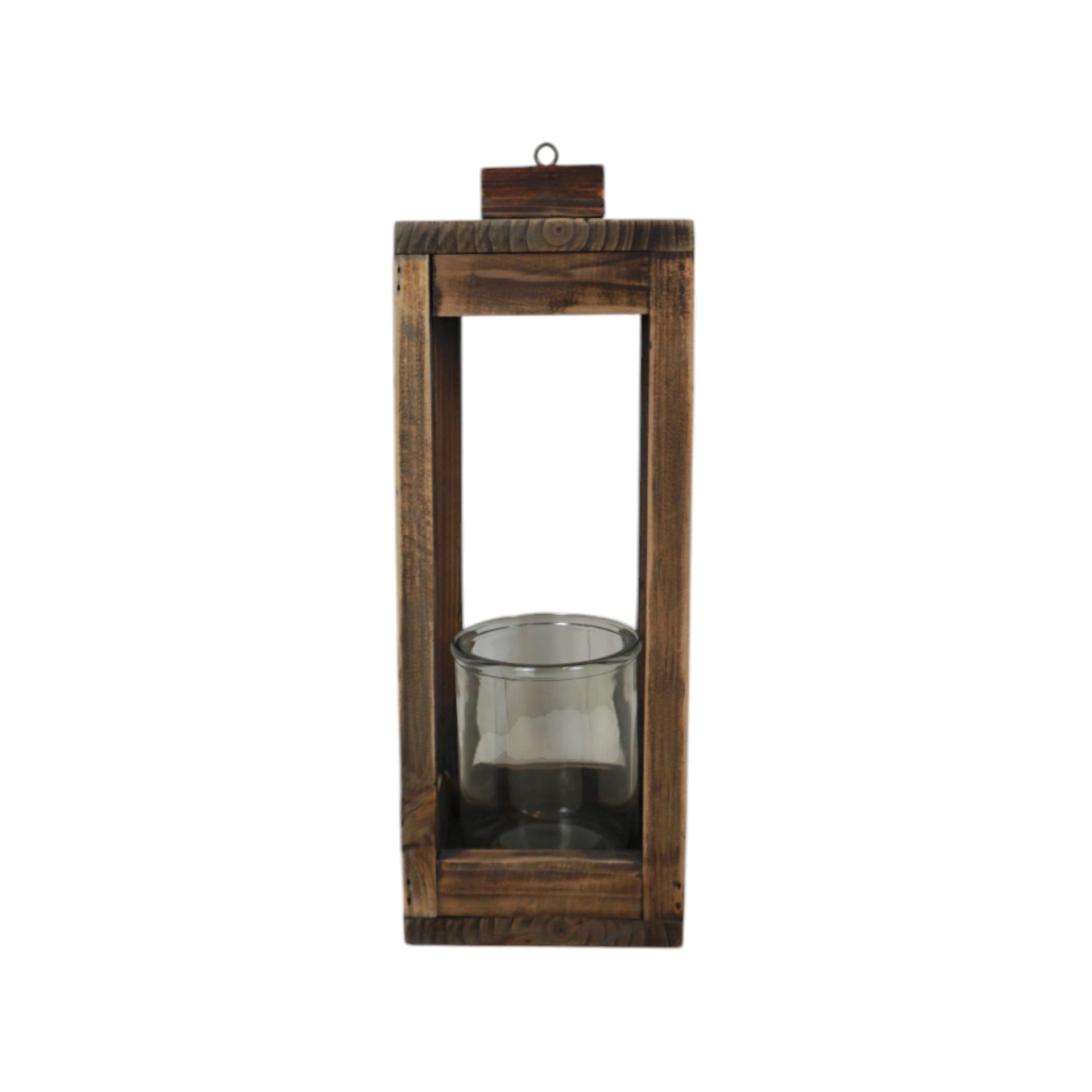 Darstellung von Holzlaterne klein, schlank mit Glas