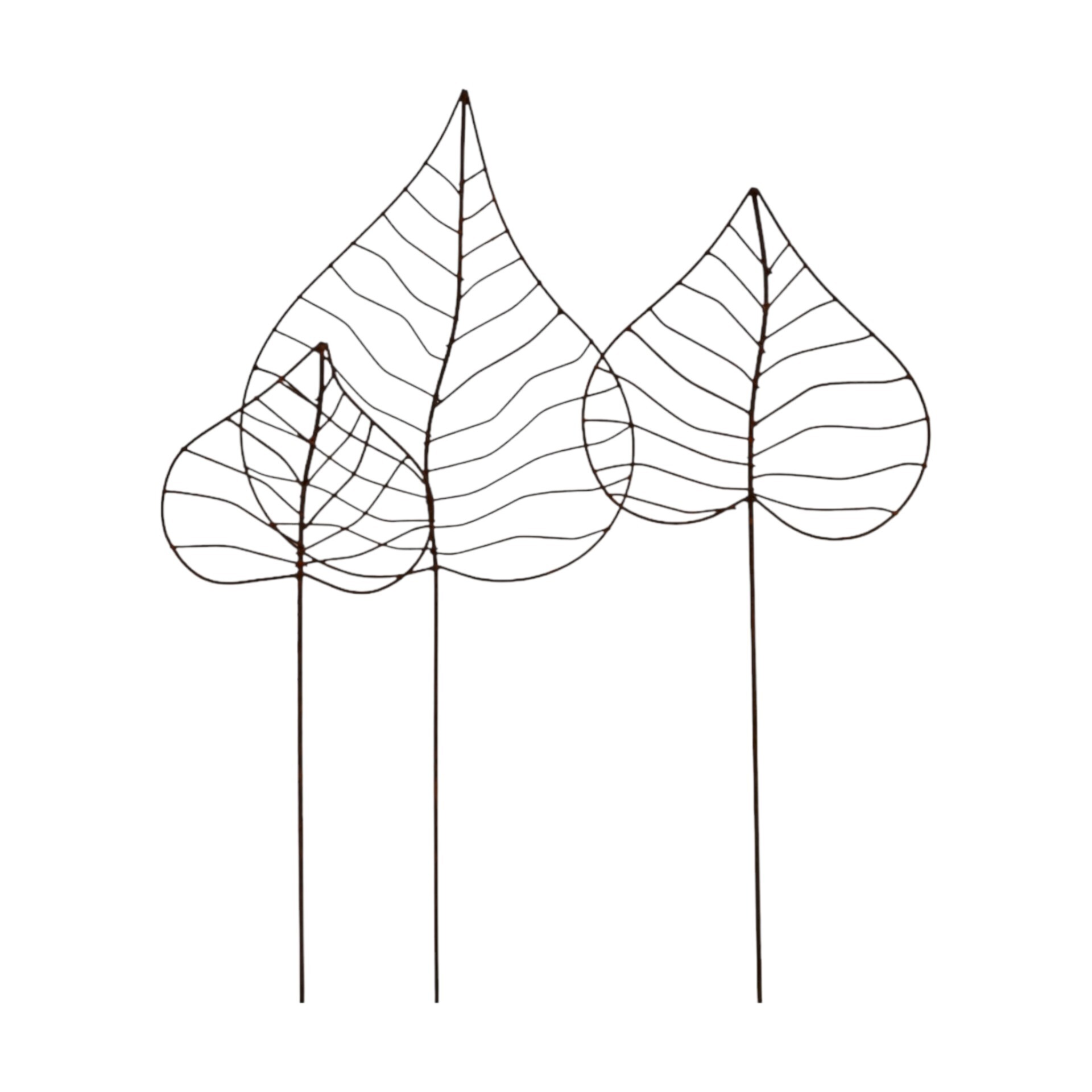 Darstellung von Blatt Herzform 3tlg. auf Stab klein