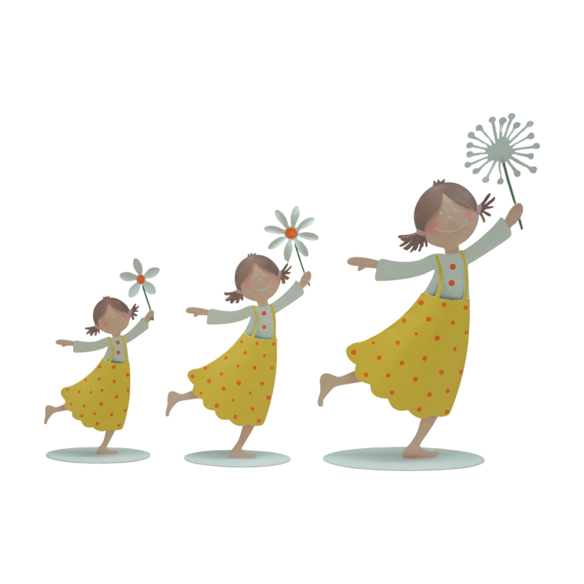 Darstellung von Pünktchentanz a. Platte, GELB Margerite mittel