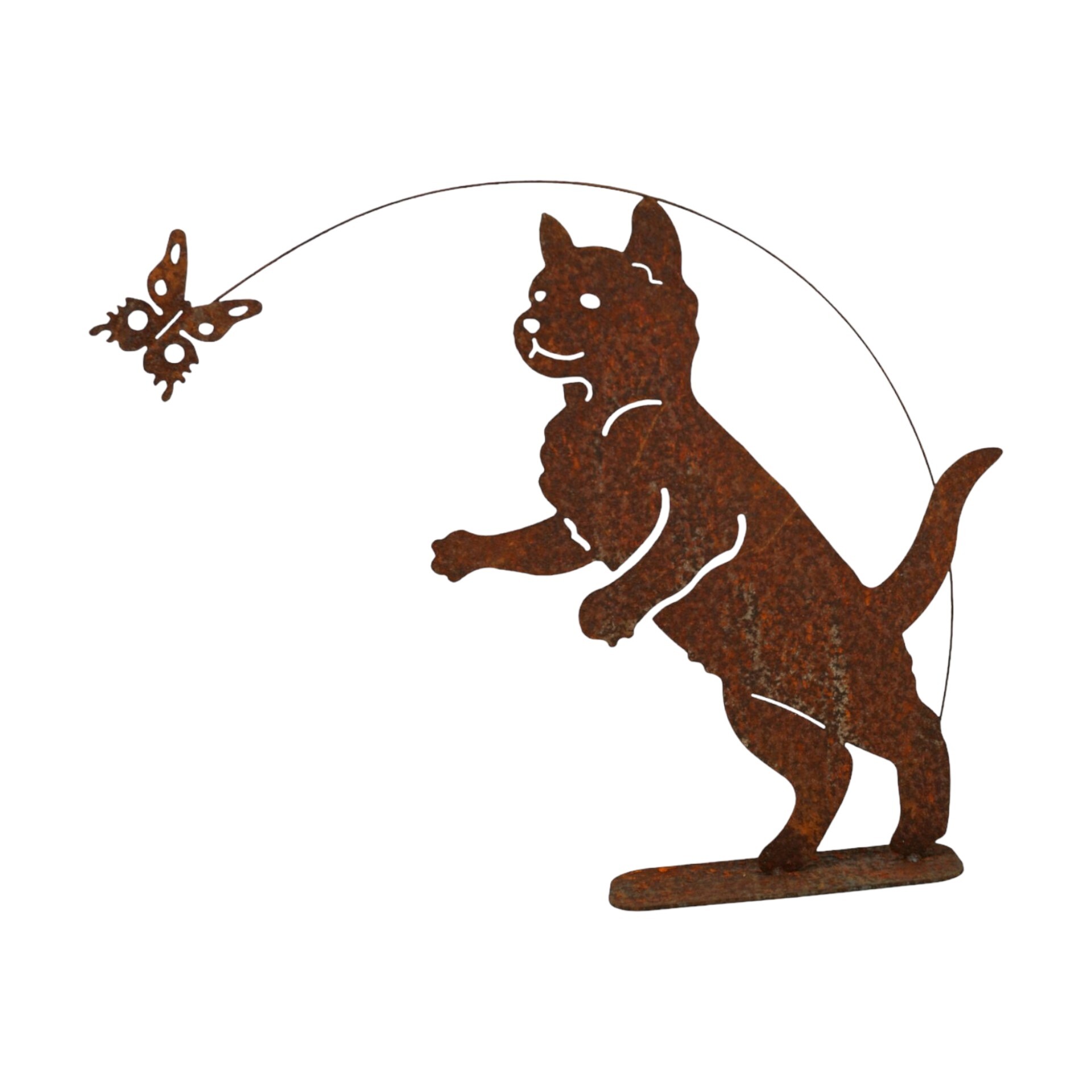 Darstellung von stehender Hund m. Wippschmetterling, h= 35 cm