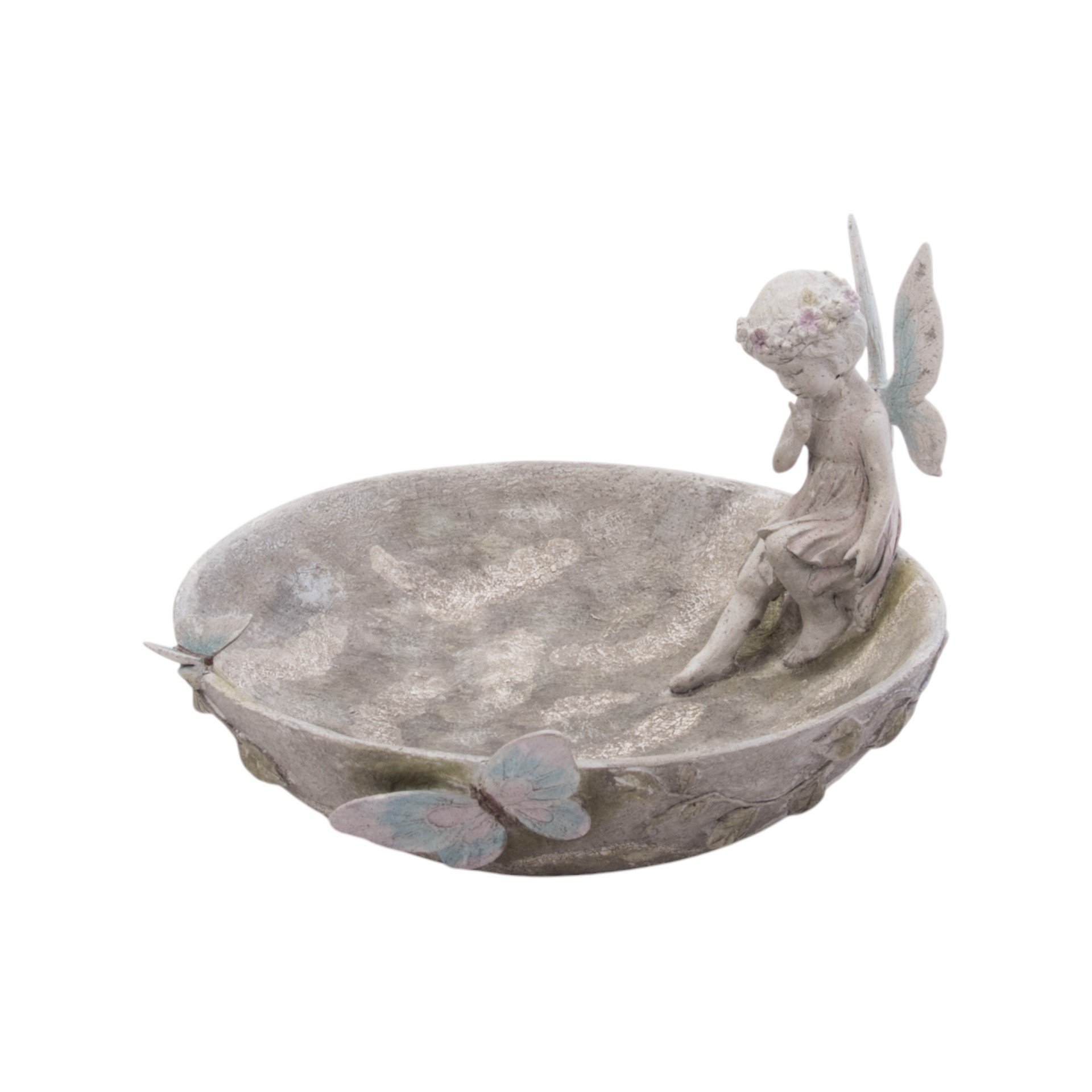 Darstellung von RP Schale mit Fee sitzend 28,7x25,7 h= 18 cm