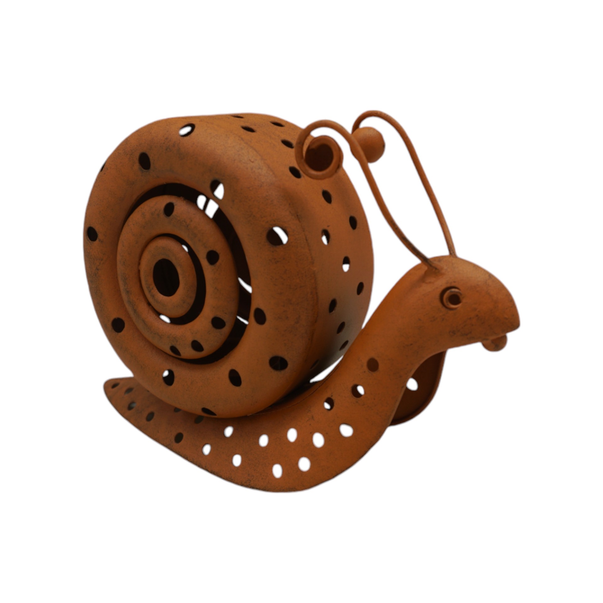 Darstellung von Teelicht Schnecke rost