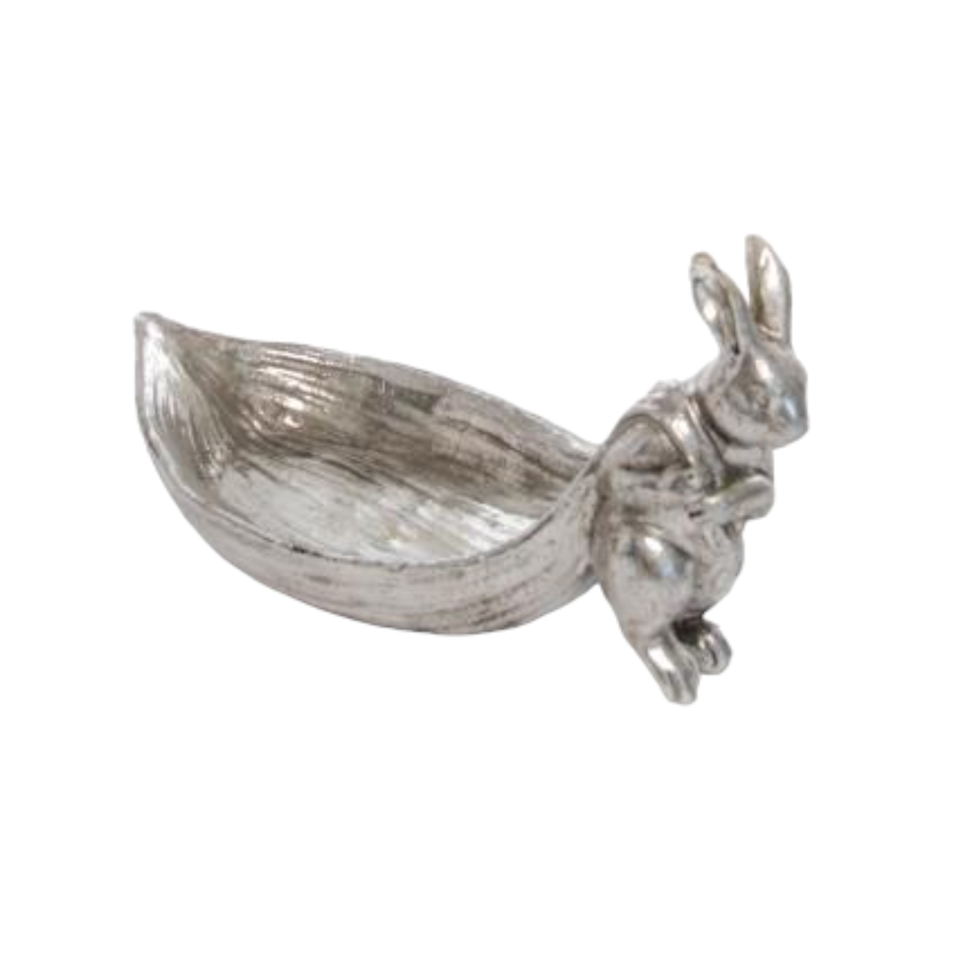 Darstellung von Hase m. Schüssel klein silber