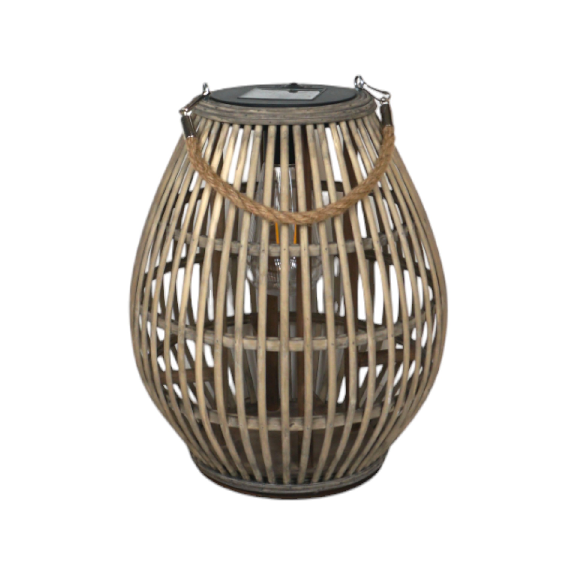 Darstellung von Windlicht Bambus mit Henkel gross