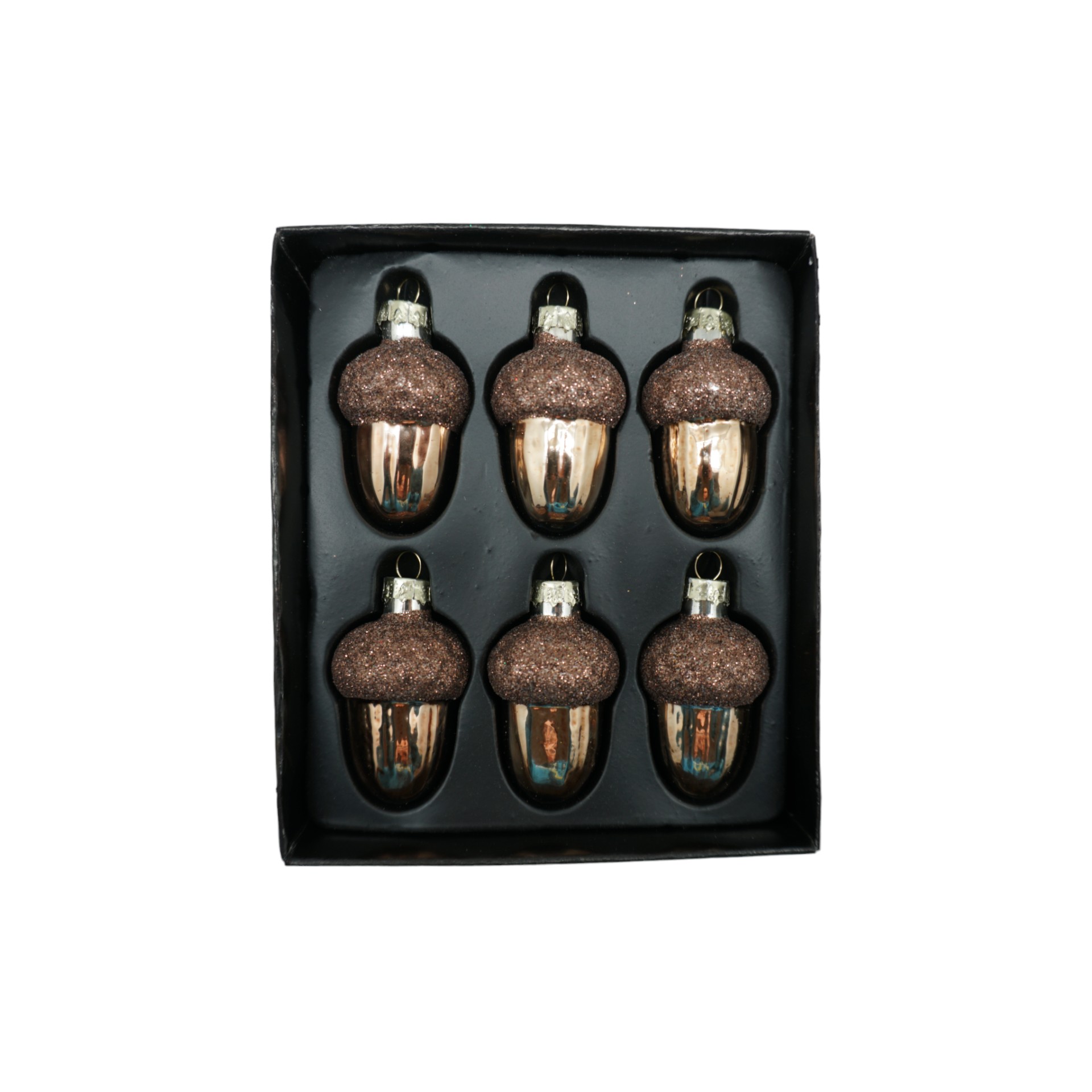 Darstellung von Glaseicheln gold 6-tlg in Box