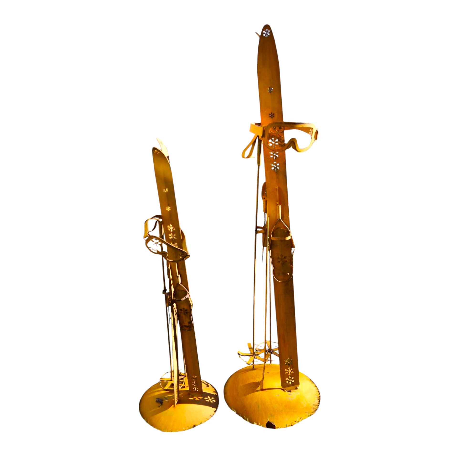 Darstellung von Skiständer mit Brille und Stecken gross