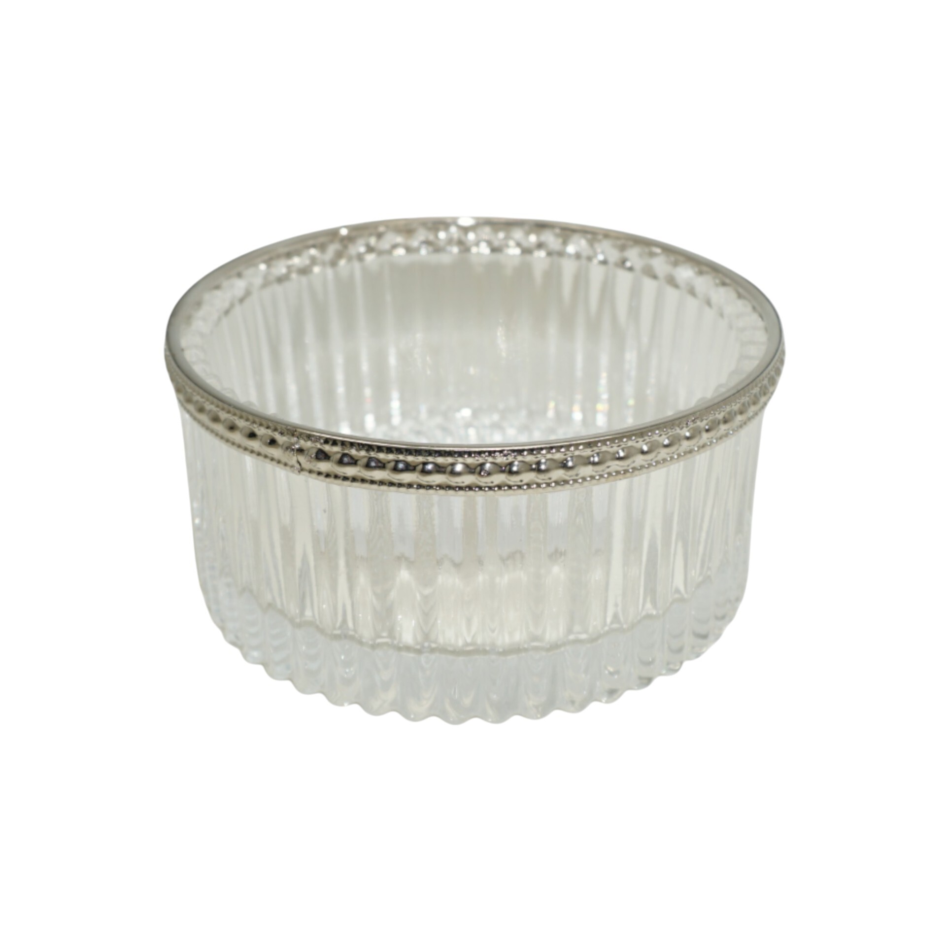 Darstellung von Kerzenhalter/ Schale natur mit Silberrand