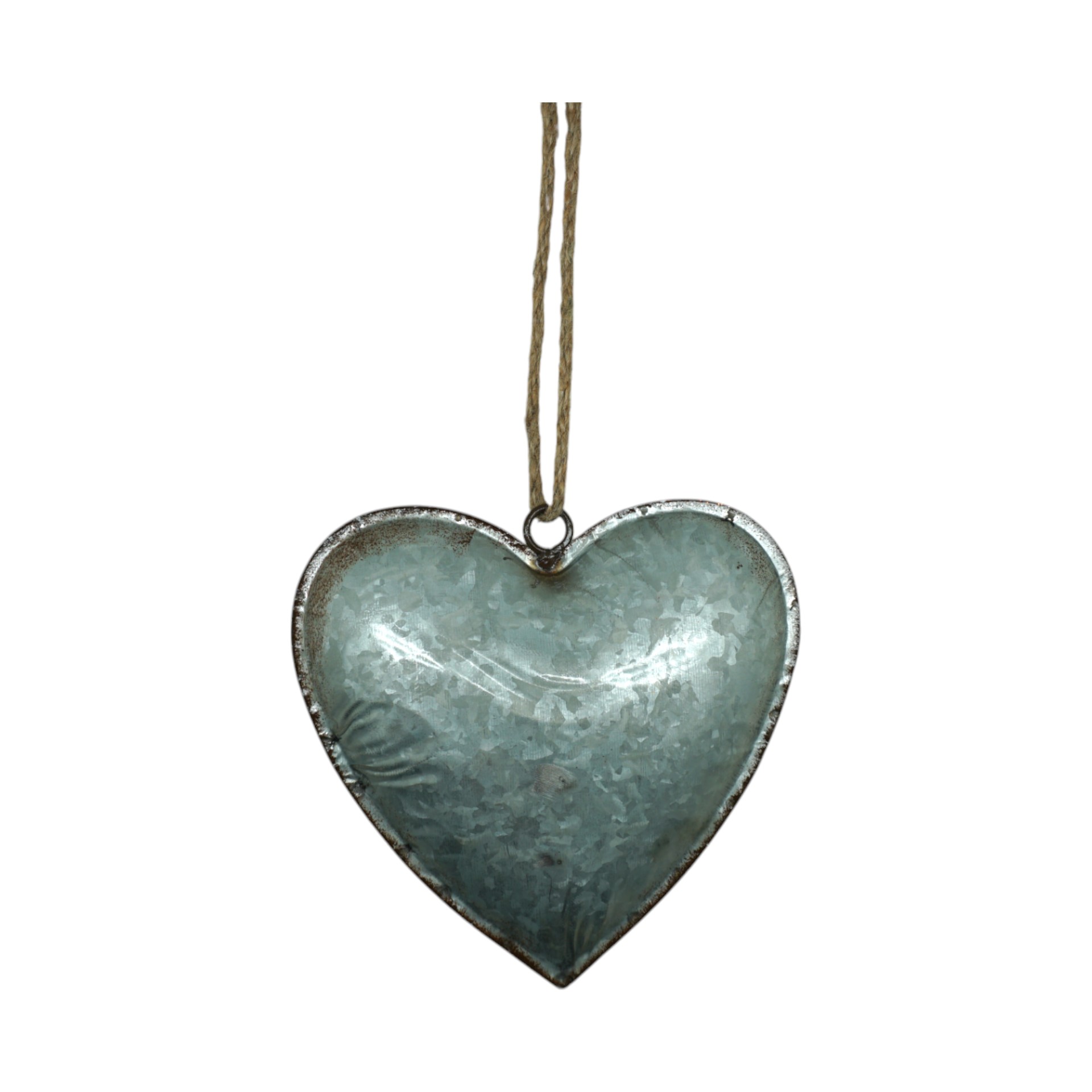 Darstellung von Metallherz gross zinkfarben mit Rand