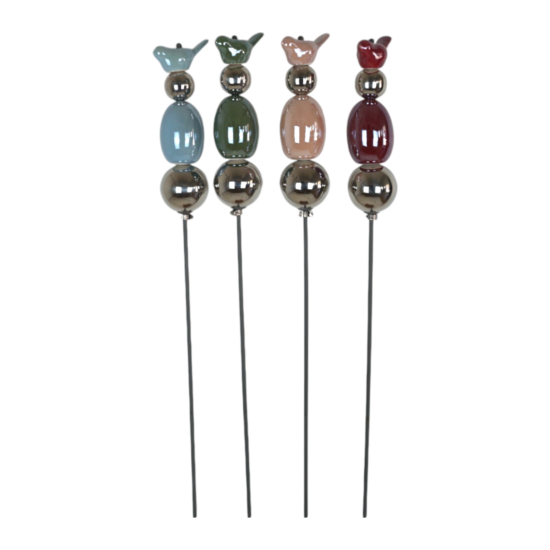 Darstellung von Rankhilfe Keramikvogel m. Edelstahlkugel sortiert