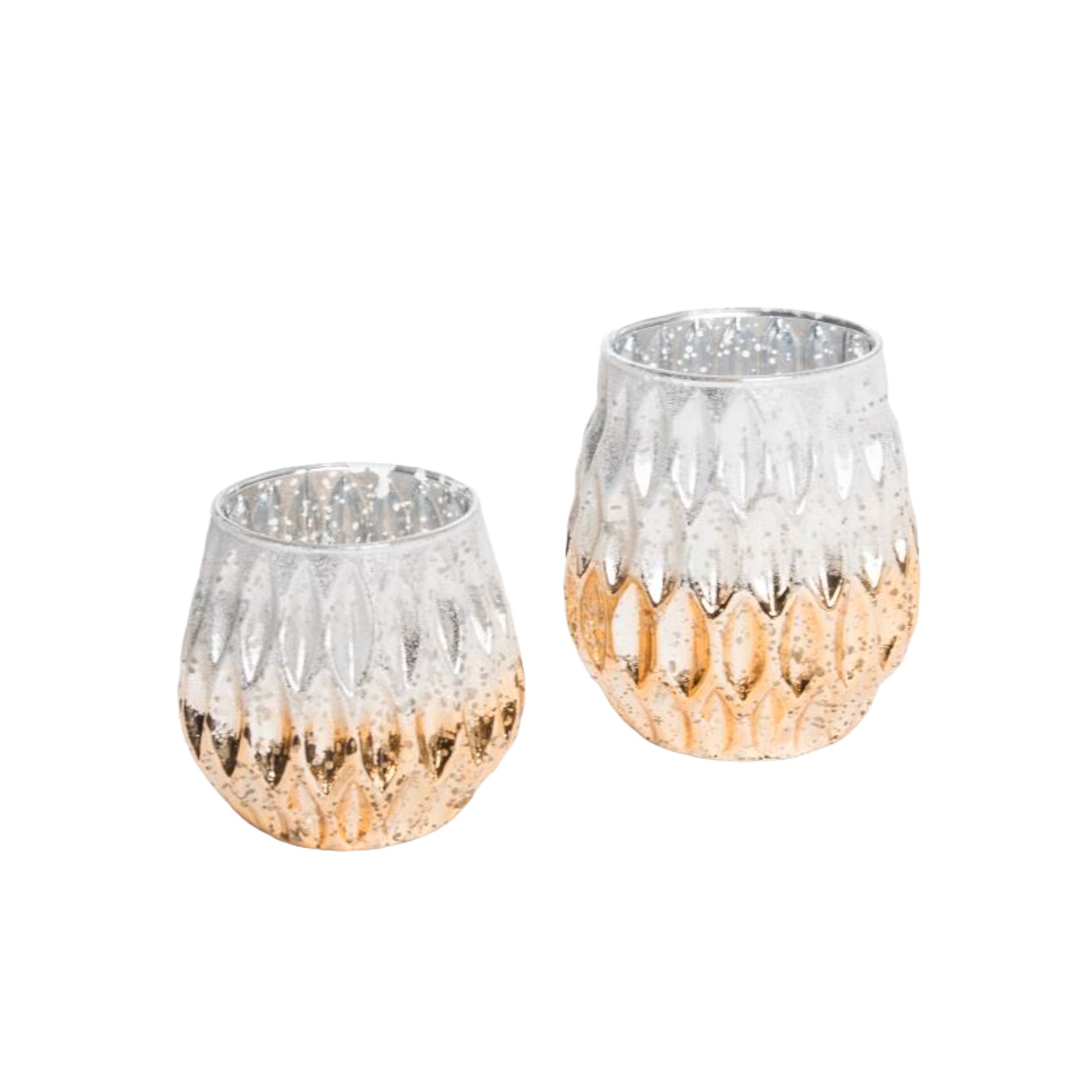 Darstellung von Teelichthalter gr silber/gold, 11x13 cm