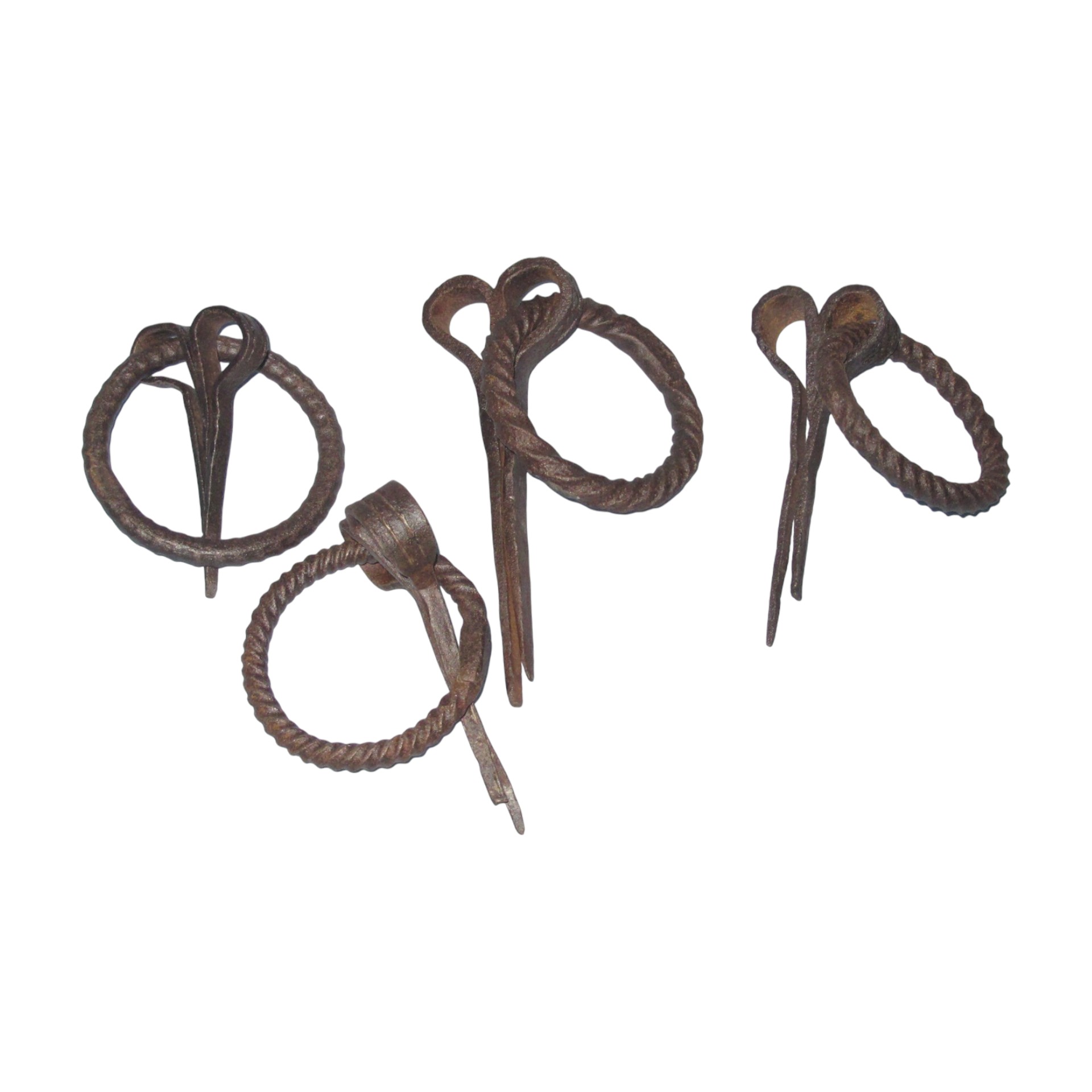 Darstellung von Türklopfer/ Ring mit Nagel, l= 12, d= 9 cm