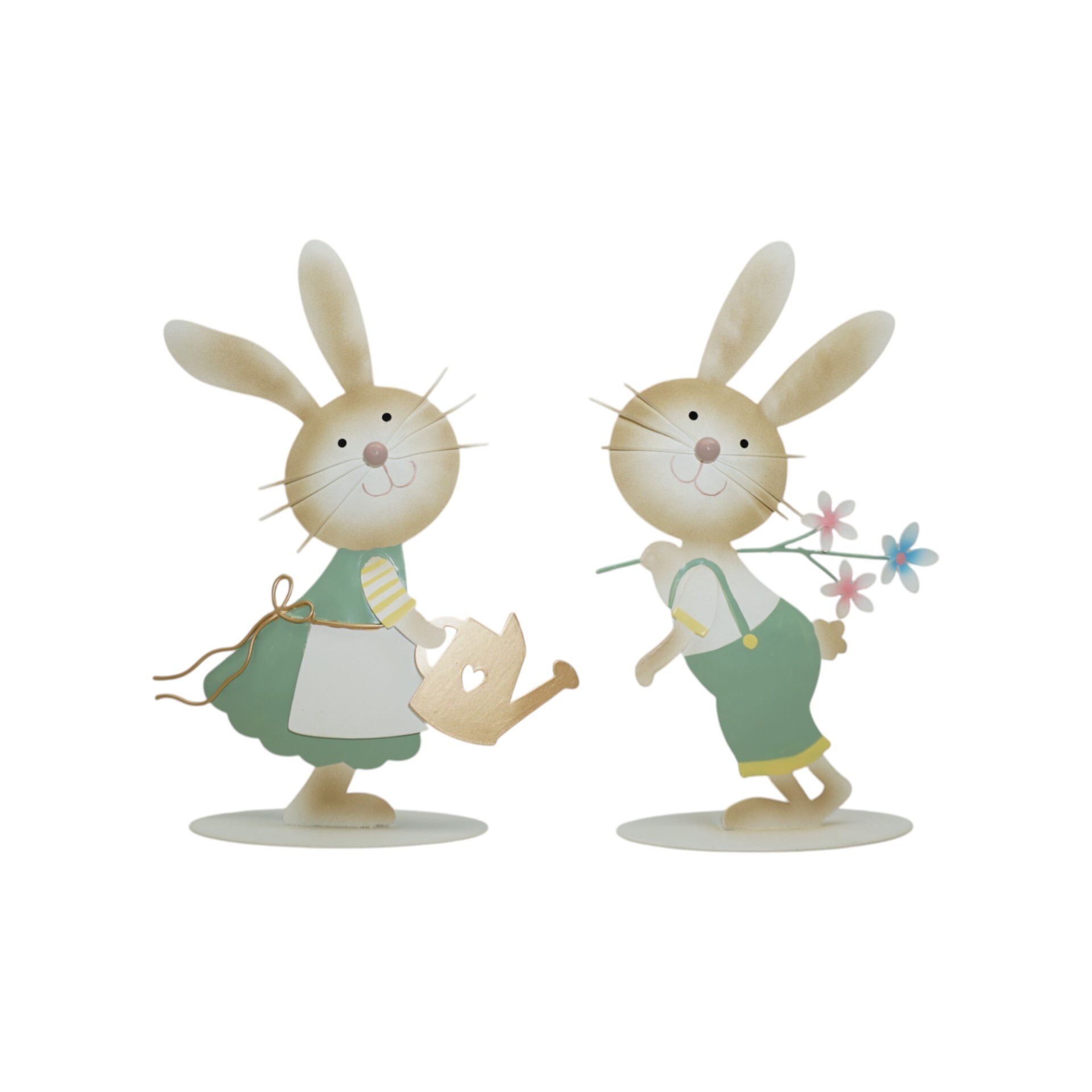 Darstellung von Hasenpaar a. Platte gross pastel