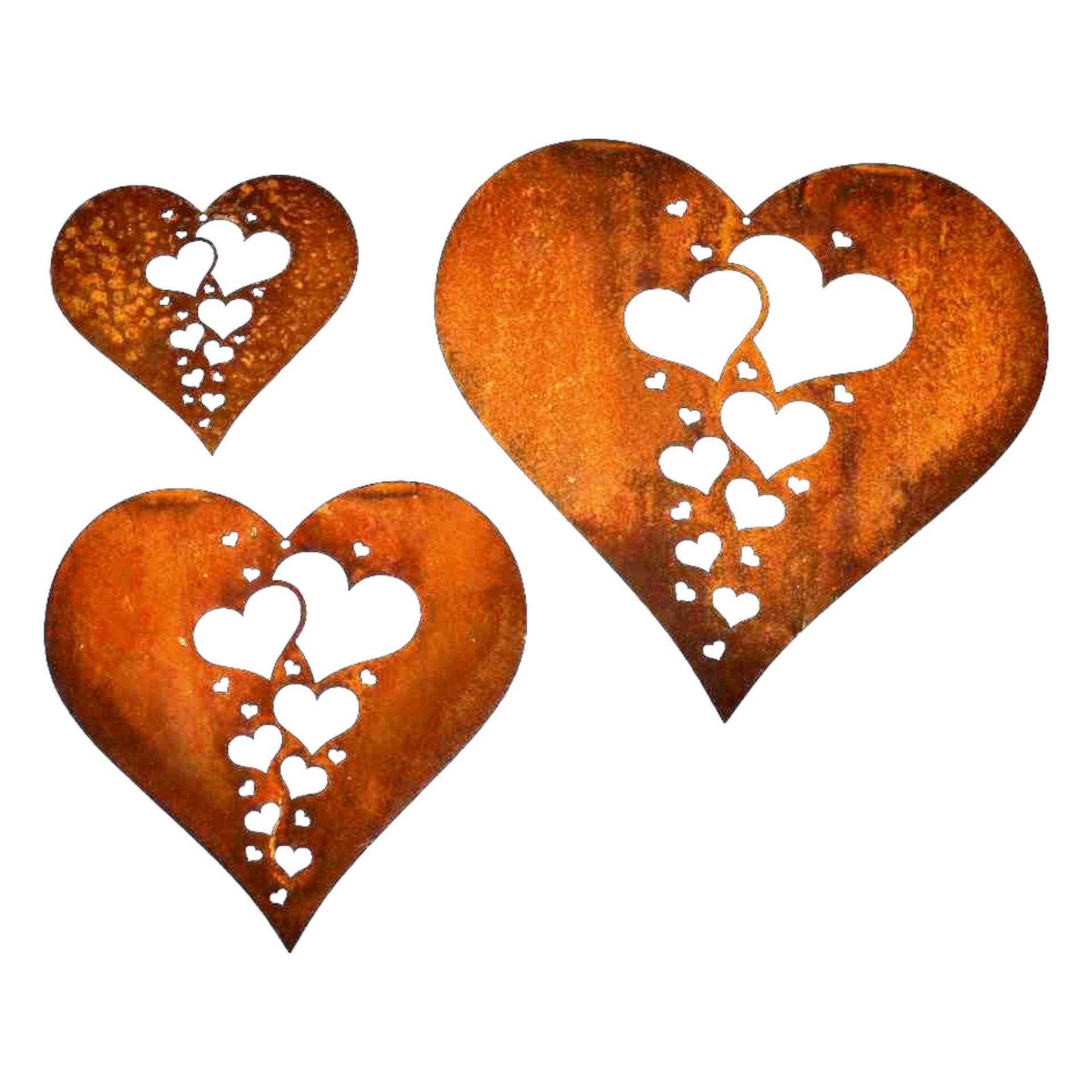 Darstellung von Herz mit vielen Miniherzen gross Hängen