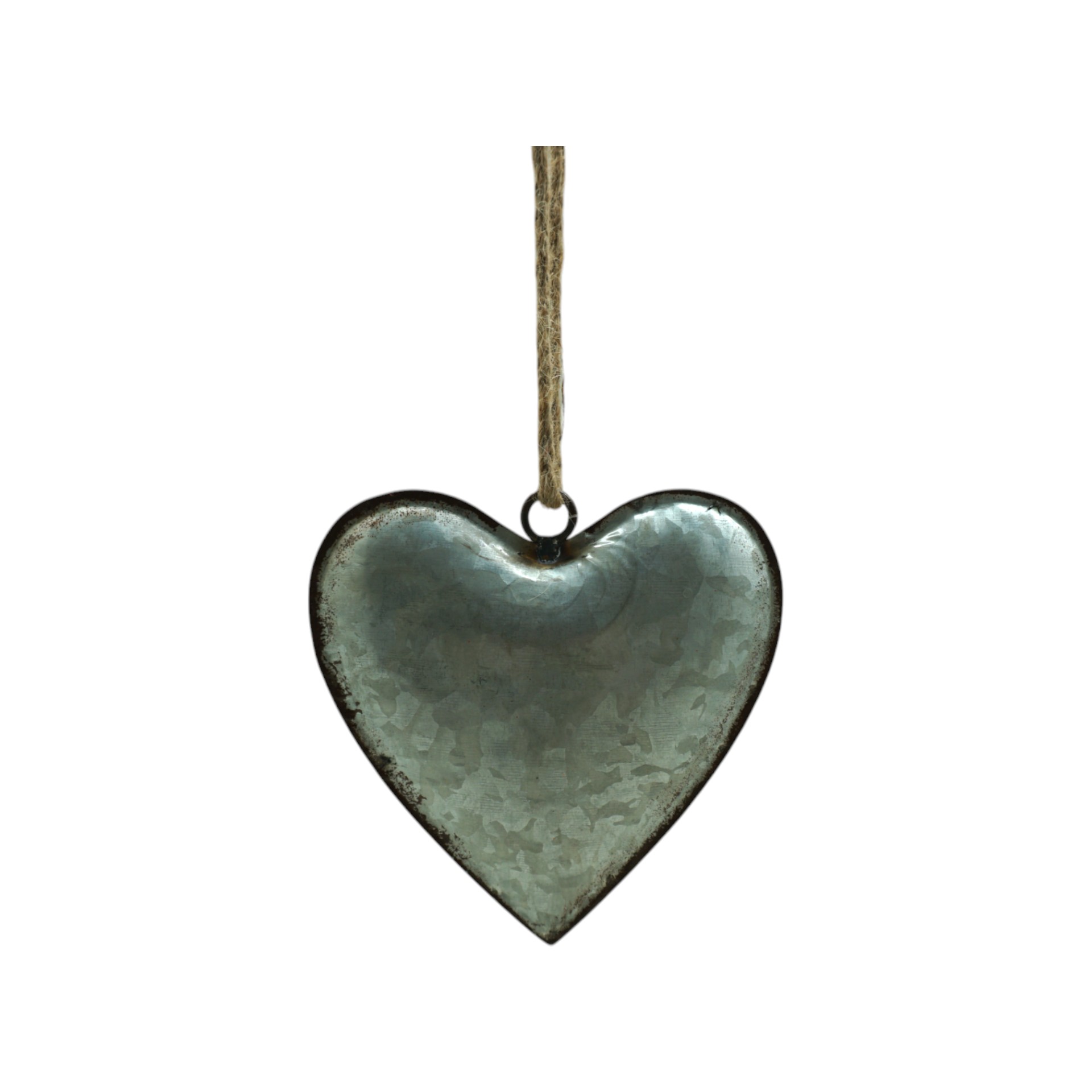Darstellung von Metallherz klein zinkfarben mit Rand