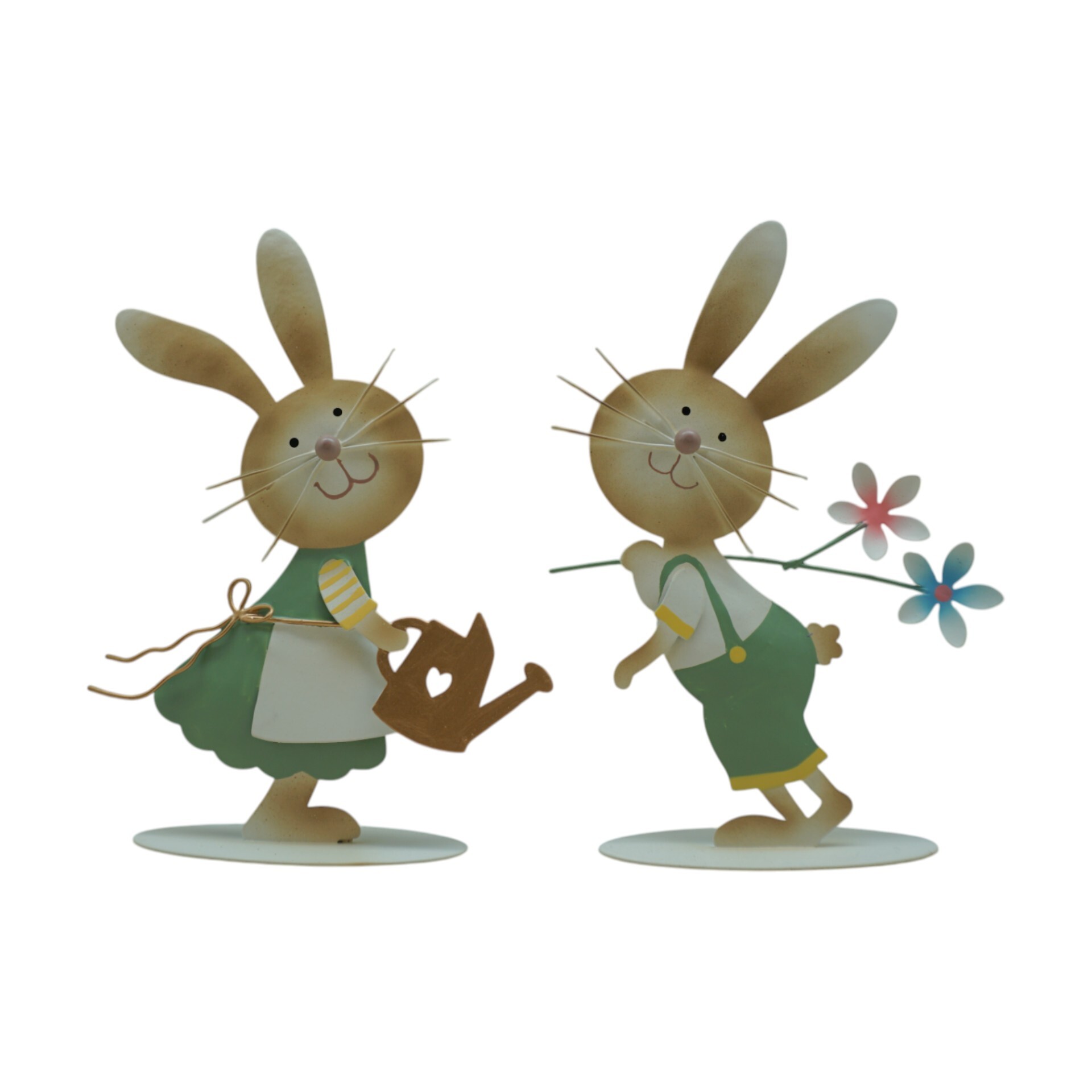 Darstellung von Hasenpaar a. Platte klein, pastel, sortiert