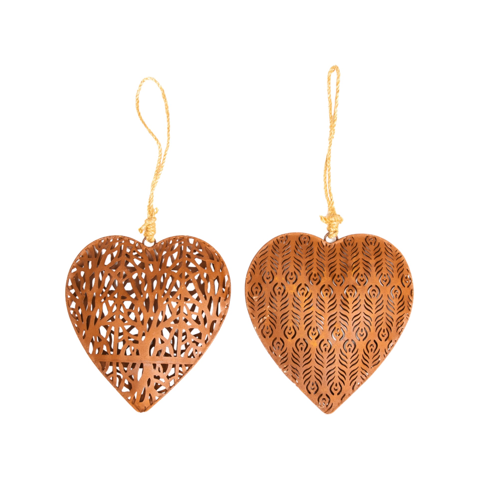 Darstellung von Metallherzen 3D 2-fach sort., klein 15x15/ 30 cm