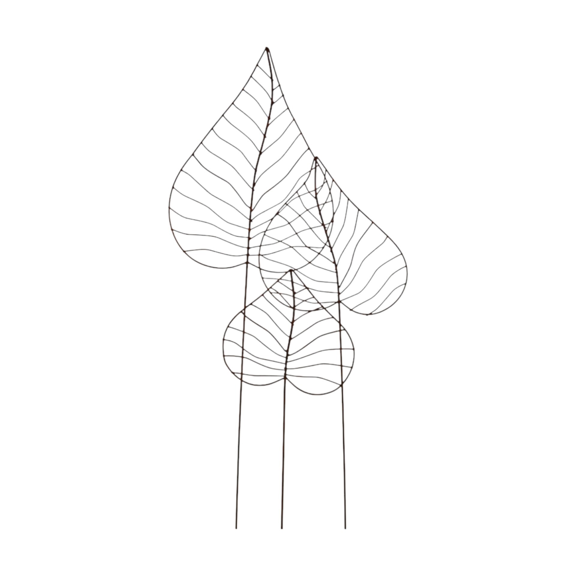 Darstellung von Blatt Herzform 3tlg. auf Stab gross