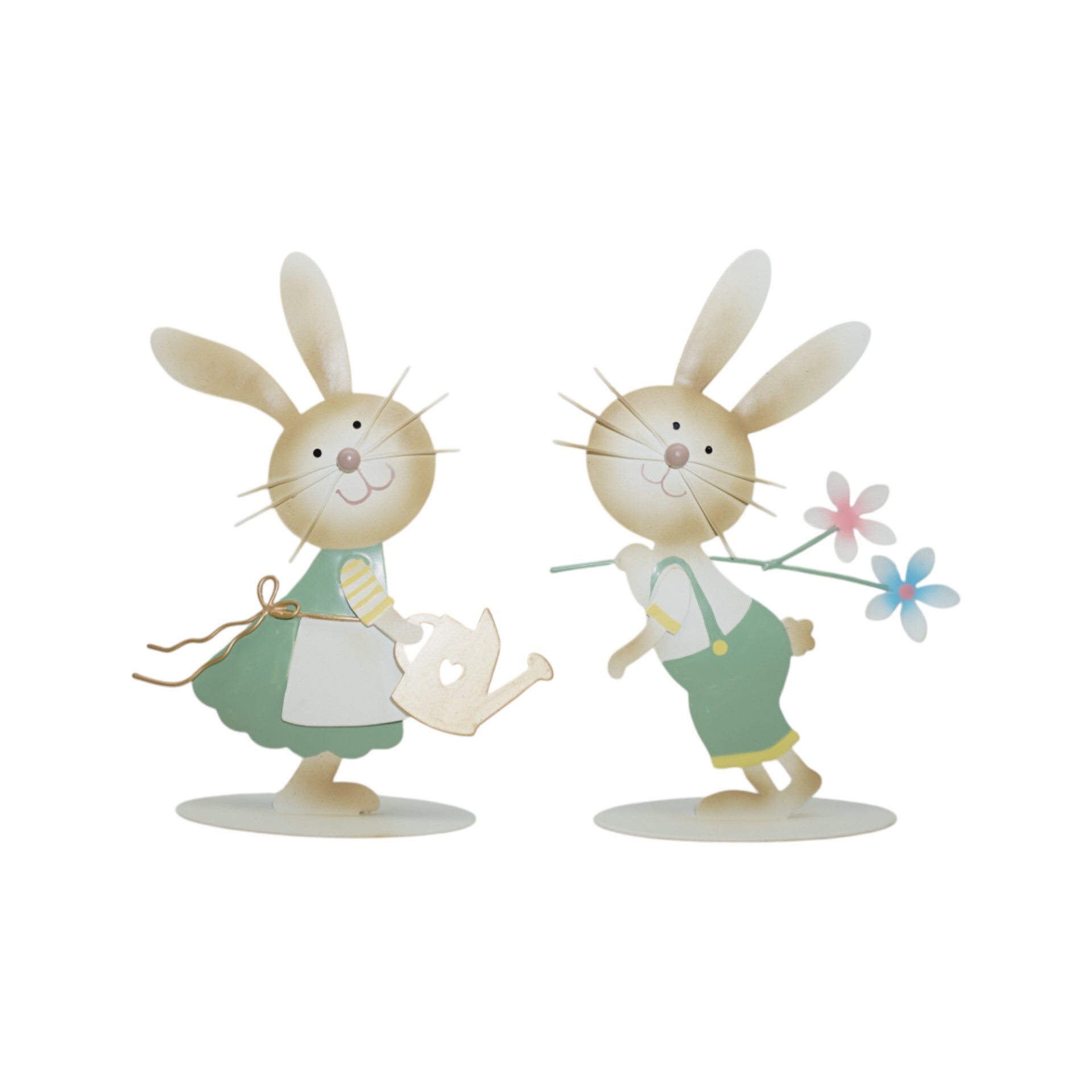 Darstellung von Hasenpaar a. Platte klein, pastel, sortiert