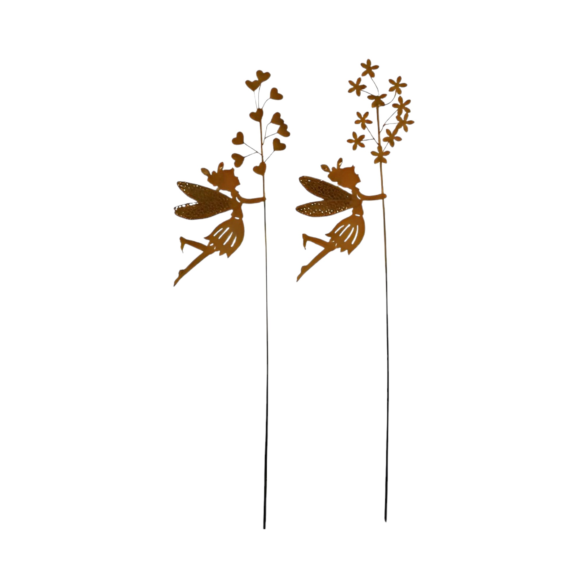 Darstellung von Rostelfen a. Stab hängend sort. Herz/Blume